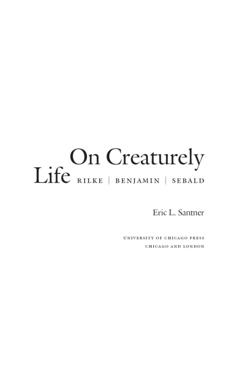 Cover image for book On Creaturely Life