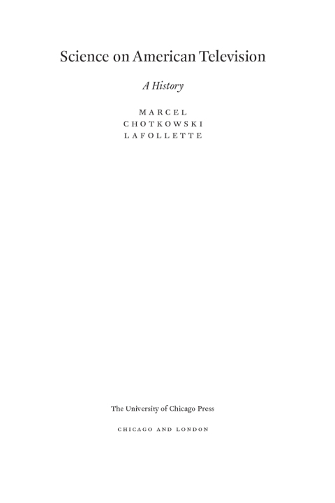 Cover image for book Science on American Television