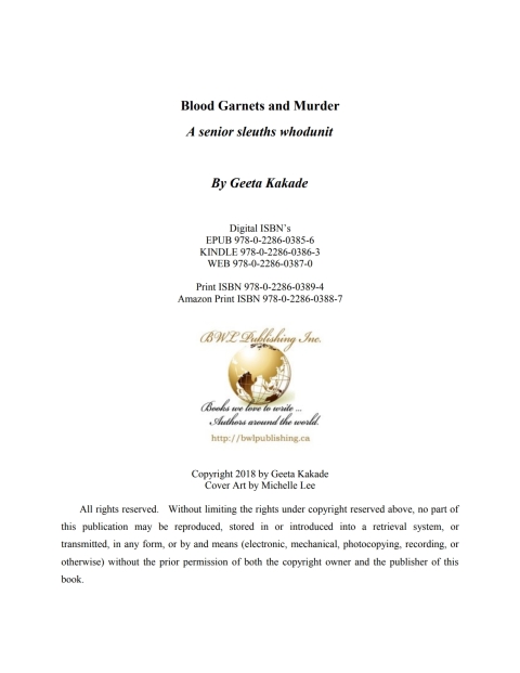 Cover image for book Blood Garnets and Murder