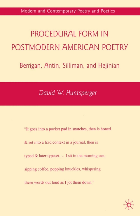Cover image for book Procedural Form in Postmodern American Poetry