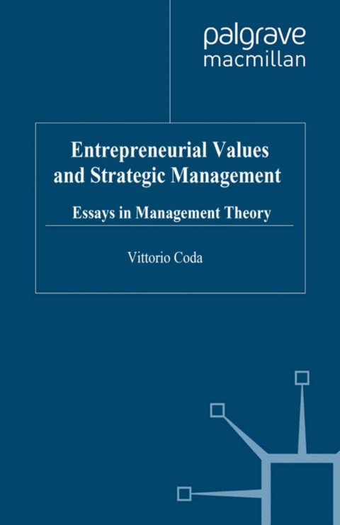 Cover image for book Entrepreneurial Values and Strategic Management
