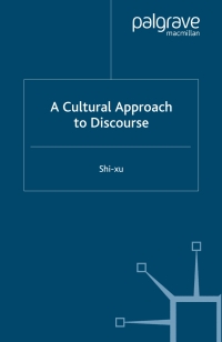 Titelbild: A Cultural Approach to Discourse 9781403943347