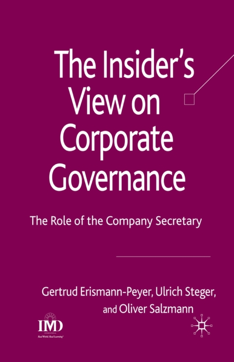 Cover image for book The Insider's View on Corporate Governance