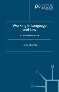 Cover image: Working in Language and Law 9780230551428