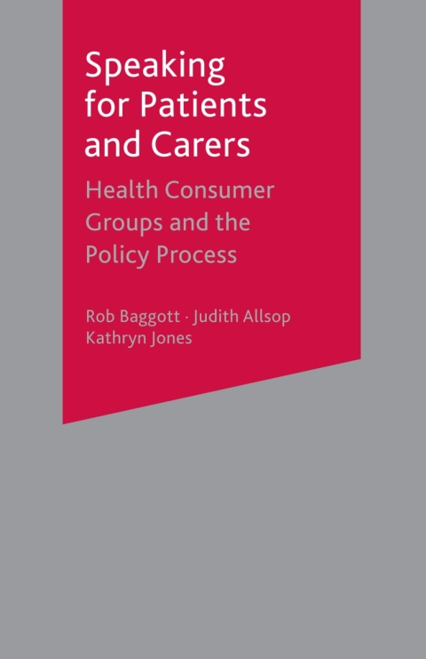 Cover image for book Speaking for Patients and Carers