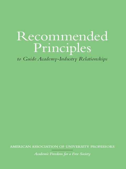 Cover image for book Recommended Principles to Guide Academy-Industry Relationships