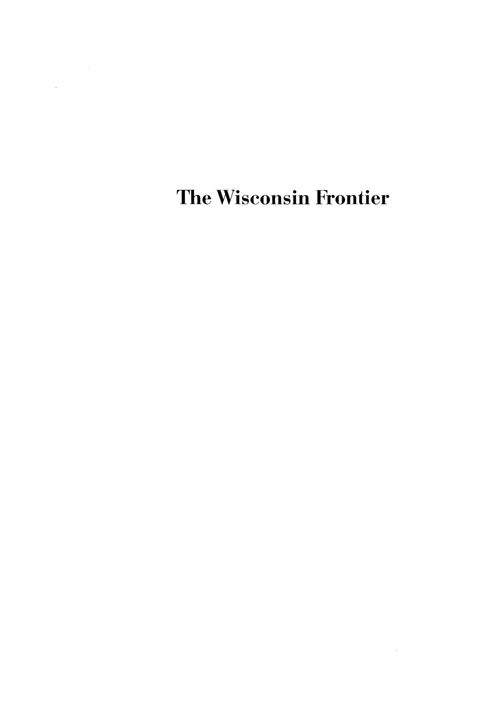 Cover image for book The Wisconsin Frontier