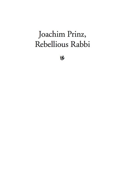 Cover image for book Joachim Prinz, Rebellious Rabbi