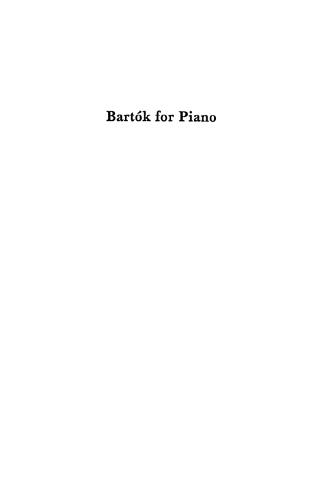 Cover image for book Bartók for Piano