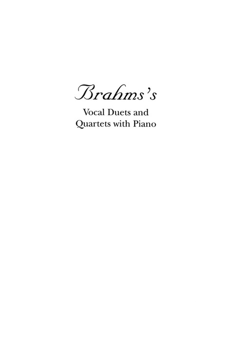 Cover image for book Brahms's Vocal Duets and Quartets with Piano