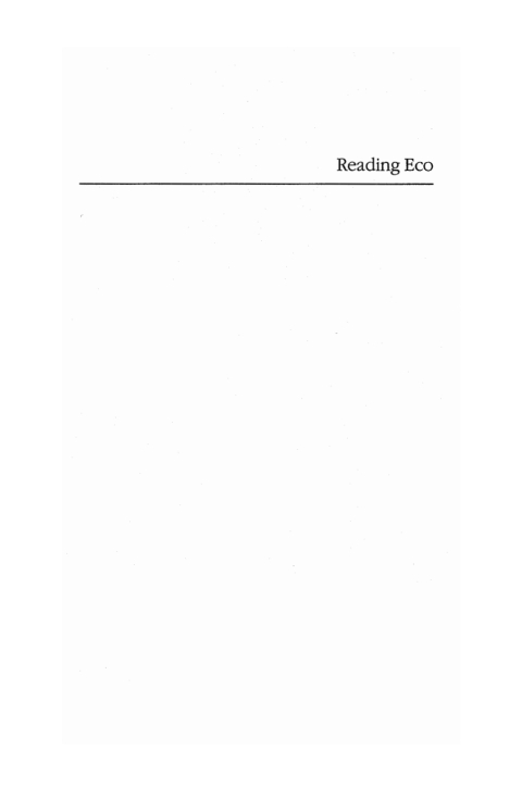 Cover image for book Reading Eco