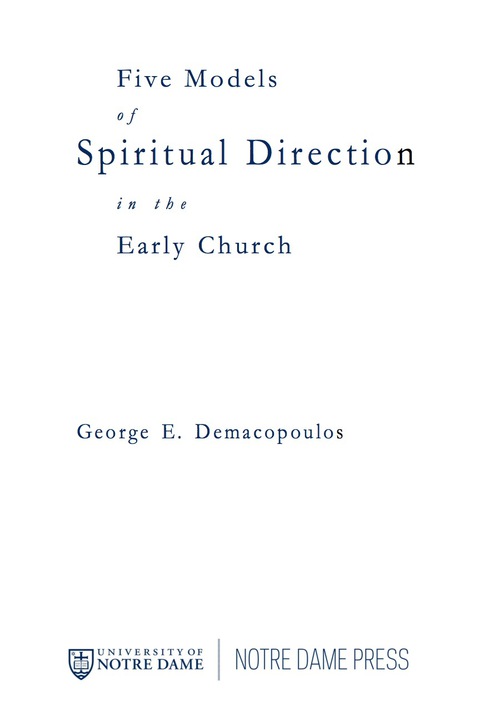 Cover image for book Five Models of Spiritual Direction in the Early Church