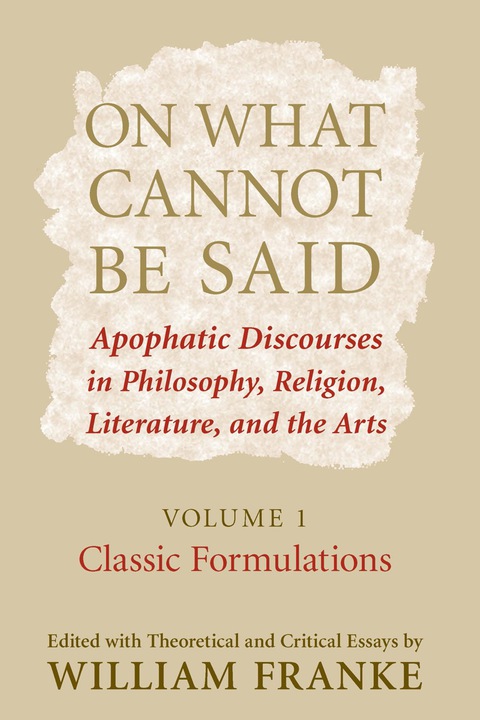 Cover image for book On What Cannot Be Said