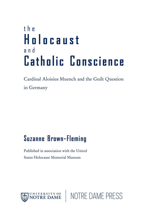 Cover image for book The Holocaust and Catholic Conscience