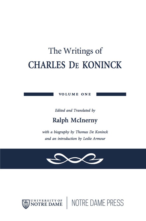 Cover image for book The Writings of Charles De Koninck