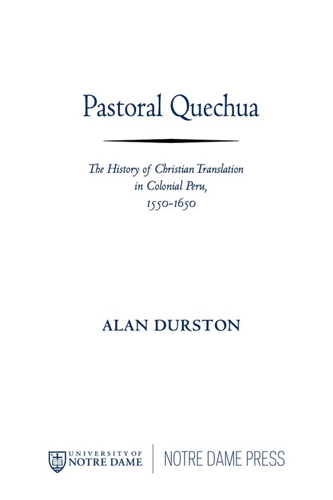 Cover image for book Pastoral Quechua