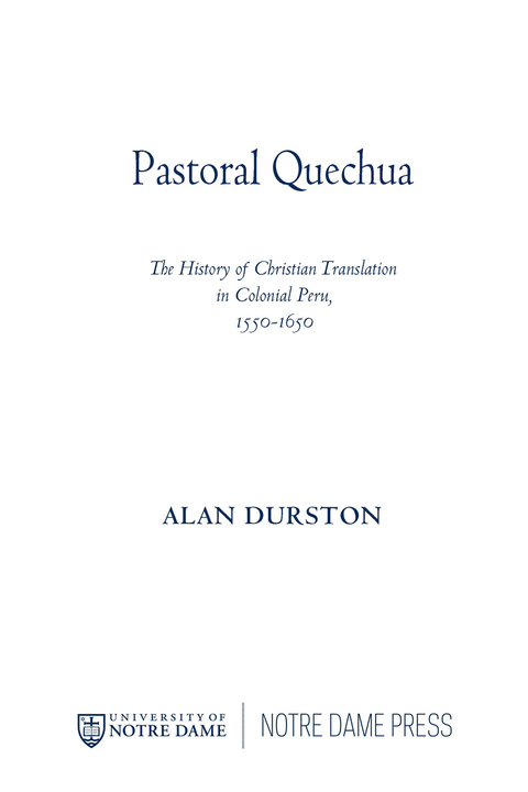 Cover image for book Pastoral Quechua