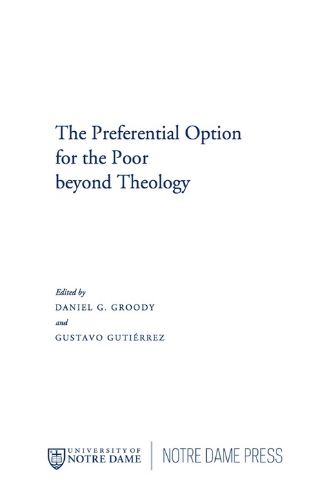 Cover image for book The Preferential Option for the Poor beyond Theology