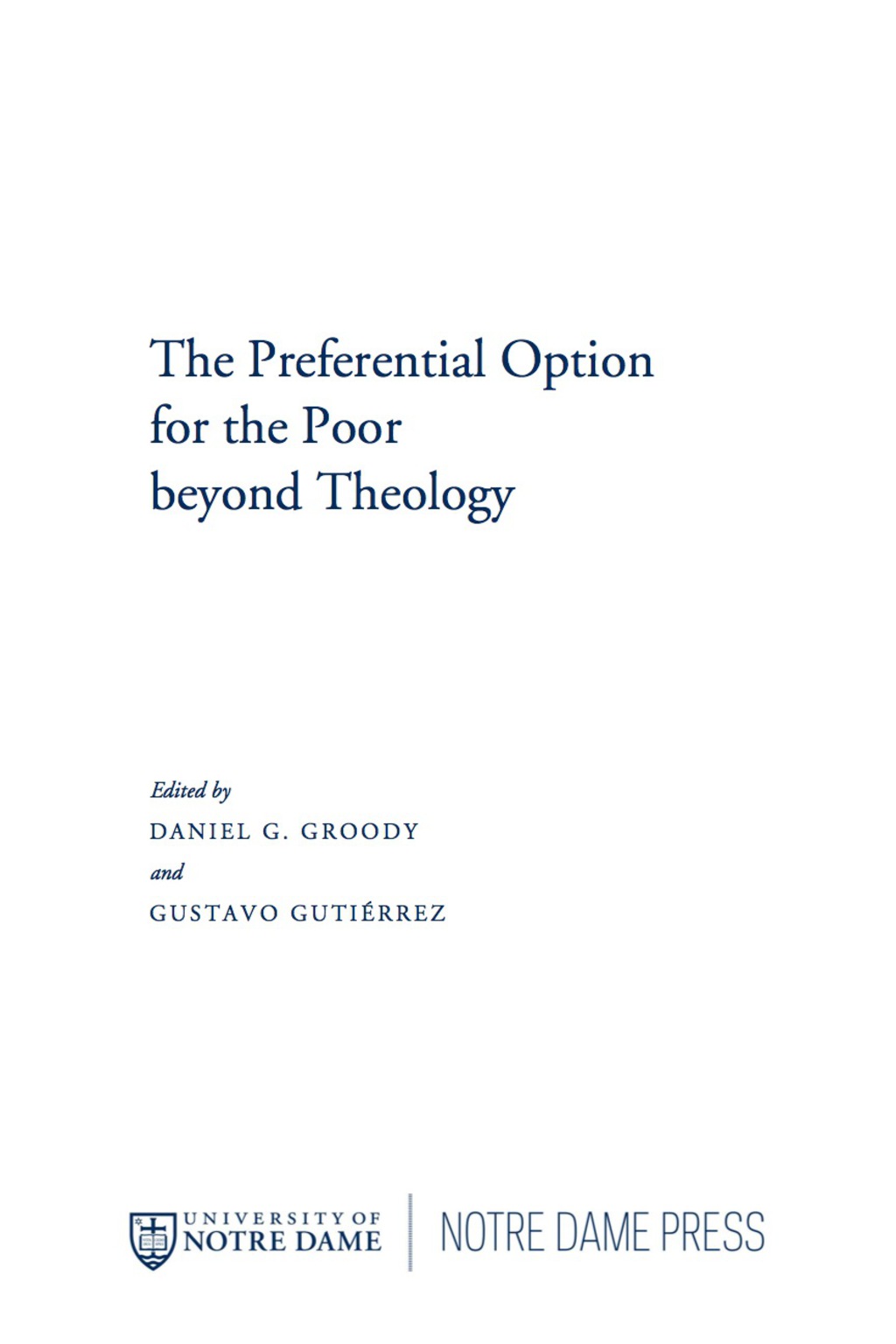 Page Fidelity The Preferential Option for the Poor beyond Theology; $26.63