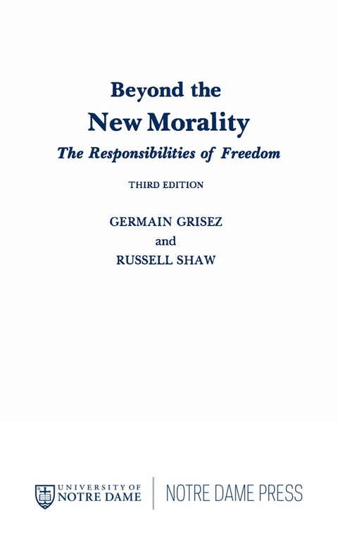 Cover image for book Beyond the New Morality
