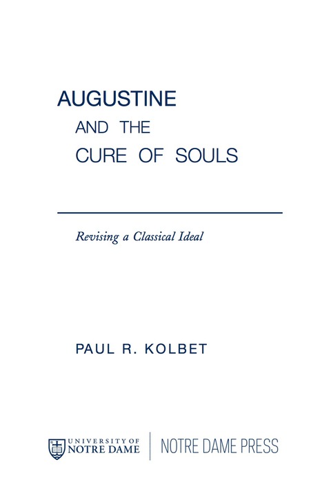 Cover image for book Augustine and the Cure of Souls
