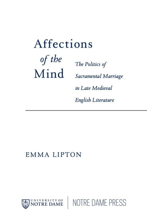 Cover image for book Affections of the Mind