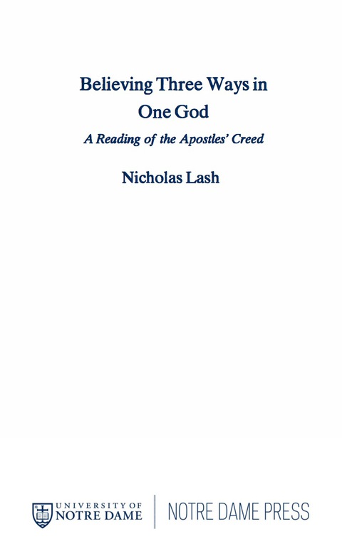 Cover image for book Believing Three Ways in One God