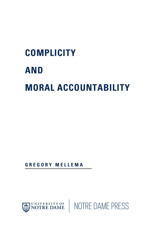 Cover image for book Complicity and Moral Accountability