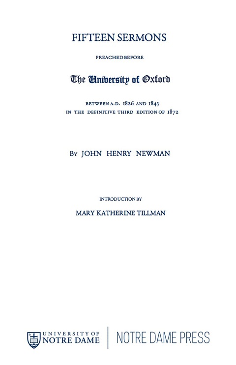 Cover image for book Fifteen Sermons Preached before the University of Oxford Between A.D. 1826 and 1843