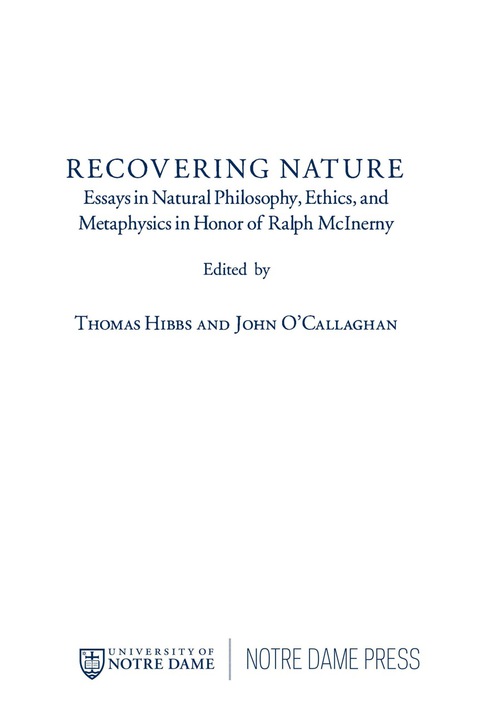 Cover image for book Recovering Nature