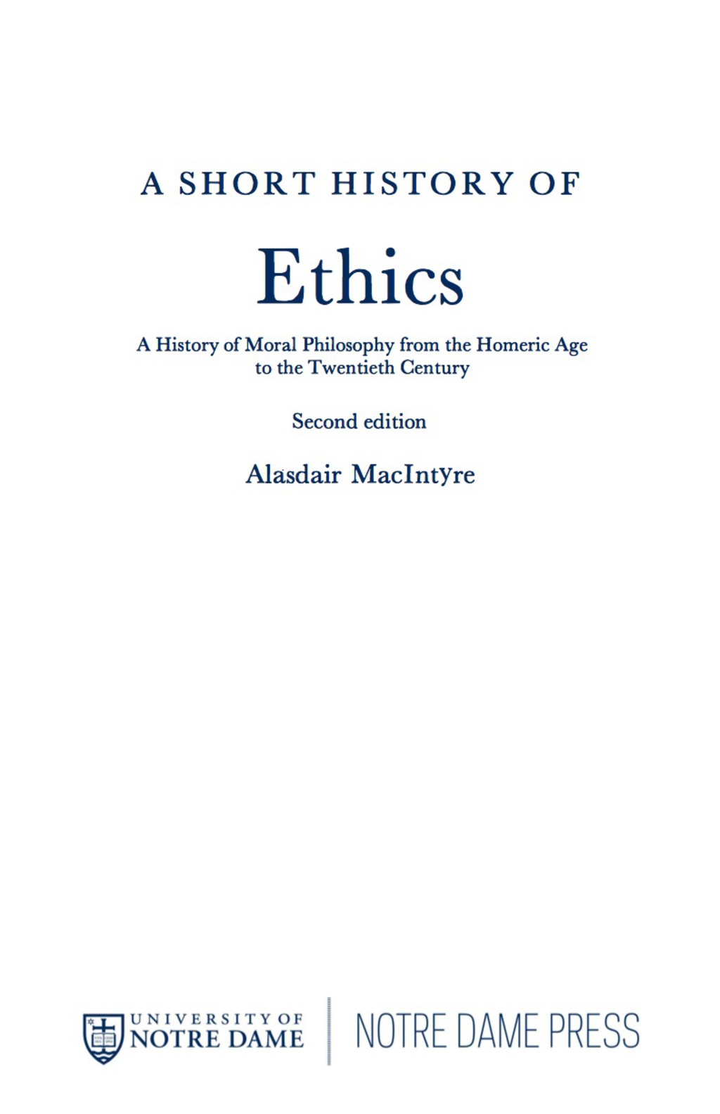 Page Fidelity A Short History of Ethics; $31.07