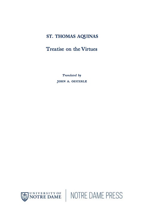 Cover image for book Treatise on the Virtues