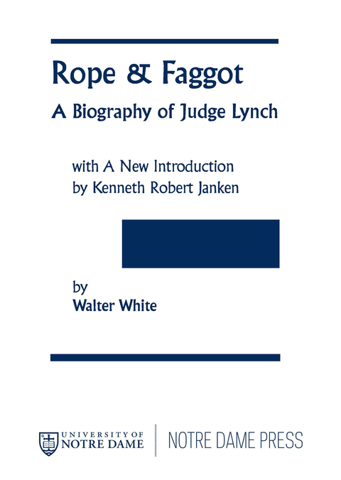 Cover image for book Rope and Faggot