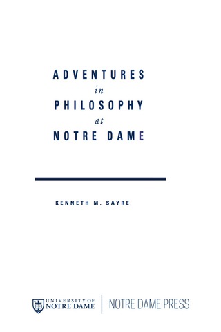 Adventures in Philosophy at Notre Dame