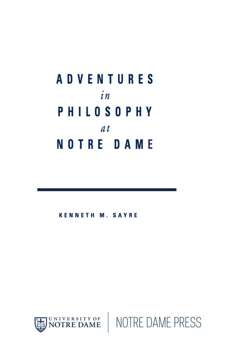 Cover image for book Adventures in Philosophy at Notre Dame