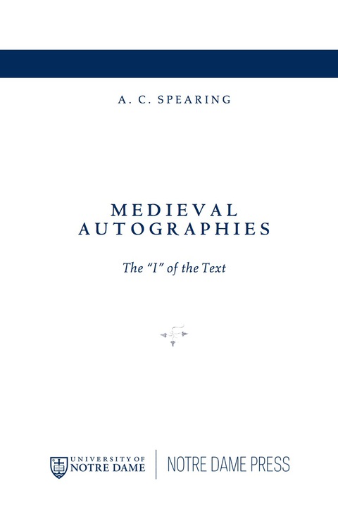 Cover image for book Medieval Autographies