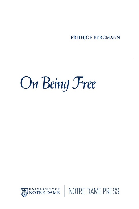 Cover image for book On Being Free
