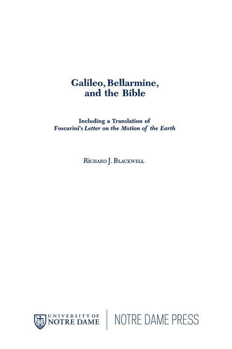 Cover image for book Galileo, Bellarmine, and the Bible