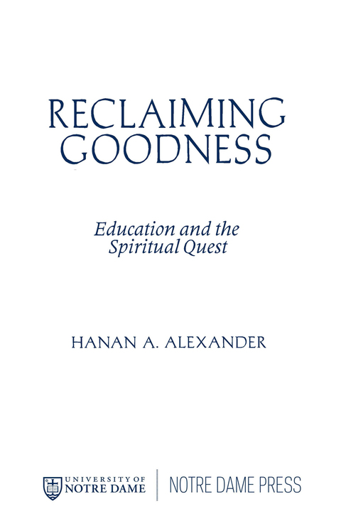 Cover image for book Reclaiming Goodness