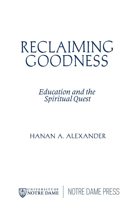 Cover image for book Reclaiming Goodness