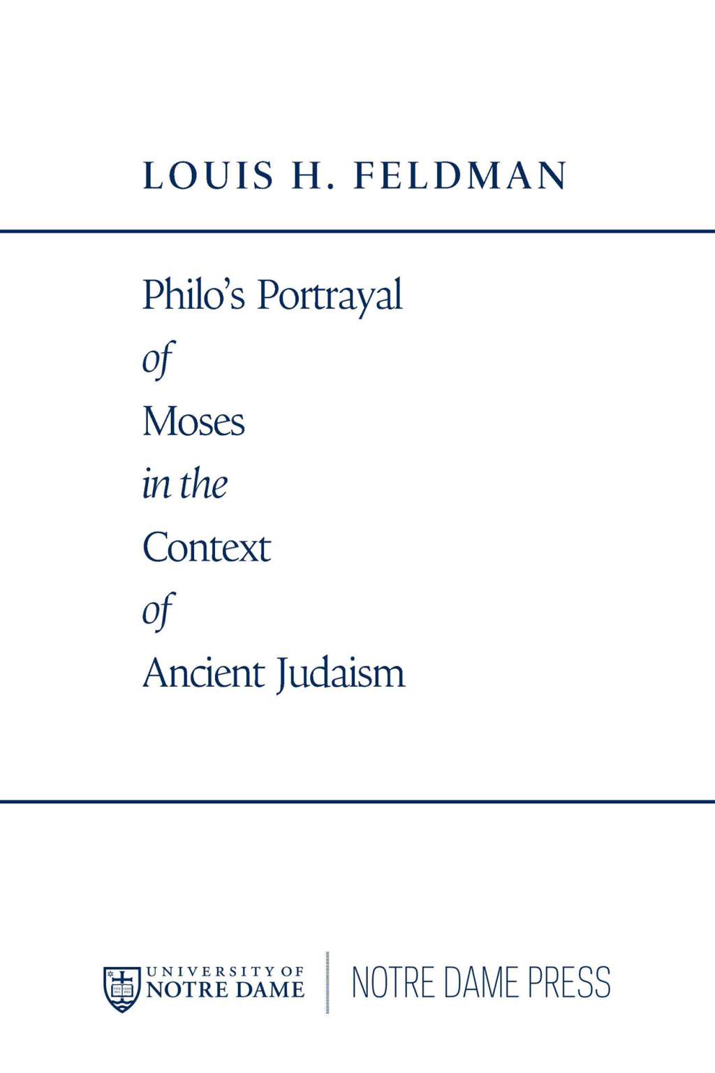 Reflowable Philo's Portrayal of Moses in the Context of Ancient Judaism; $48.83