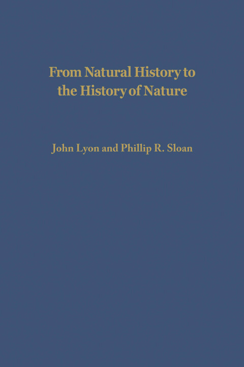 Cover image for book From Natural History to the History of Nature