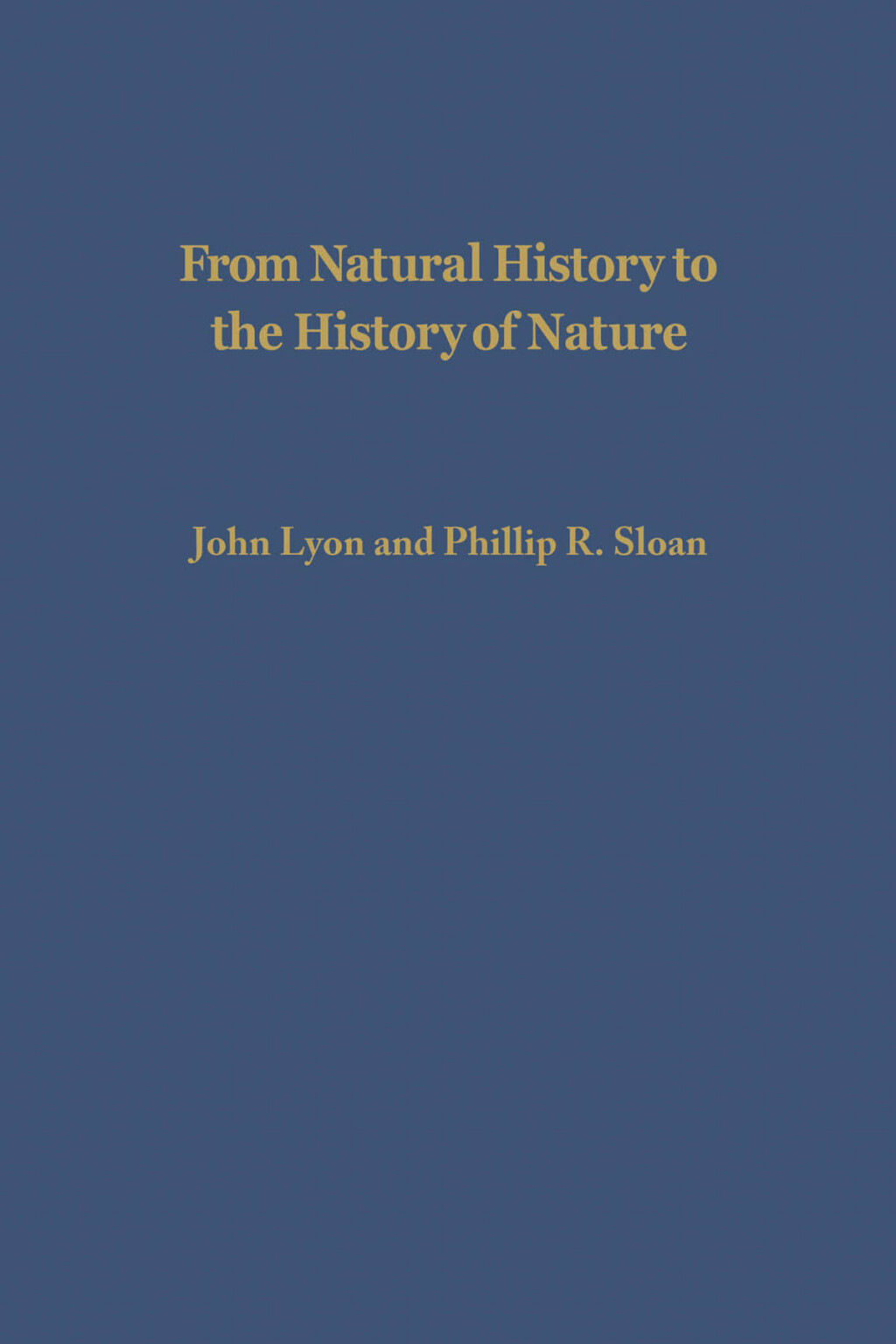 Reflowable From Natural History to the History of Nature; $35.51
