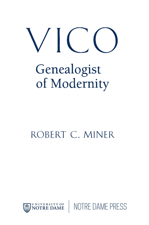Cover image for book Vico, Genealogist of Modernity