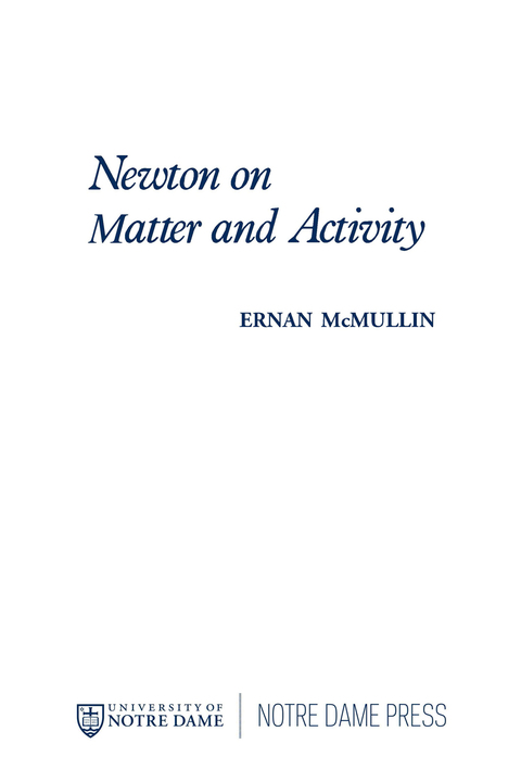 Cover image for book Newton on Matter and Activity
