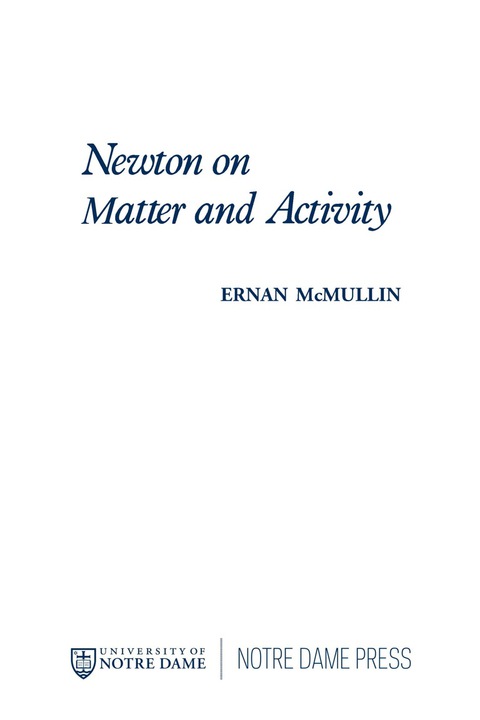 Cover image for book Newton on Matter and Activity