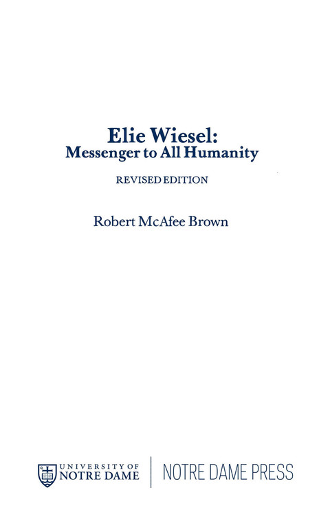 Cover image for book Elie Wiesel