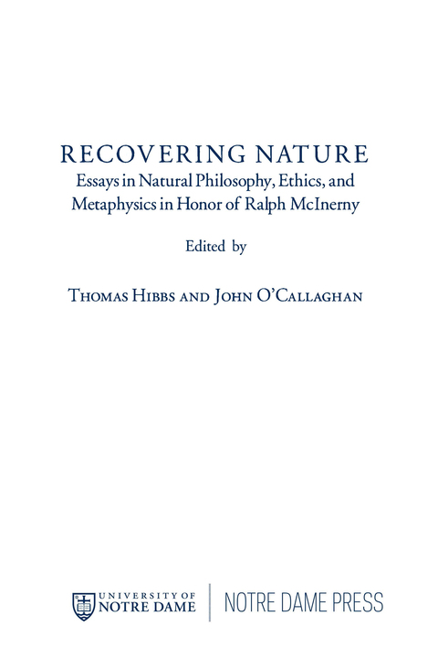 Cover image for book Recovering Nature