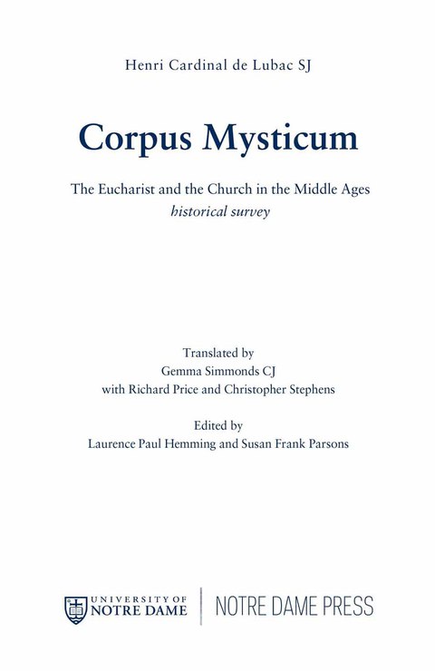 Cover image for book Corpus Mysticum