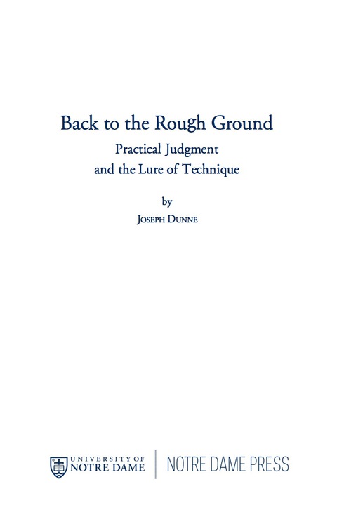 Cover image for book Back to the Rough Ground